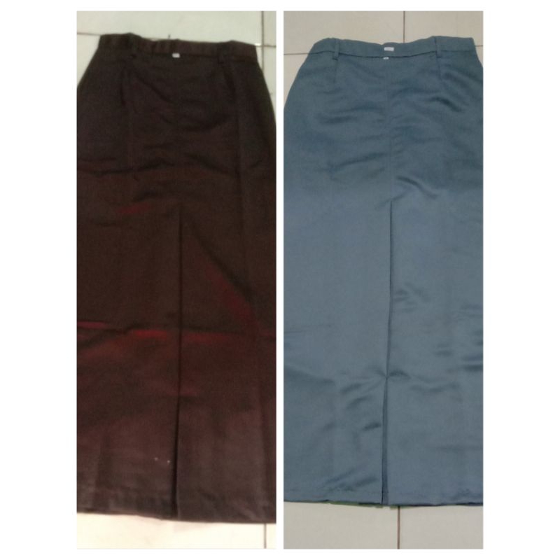 ROK ABU2  coklat  SMA model span depan bahan ftoop tebal licin.