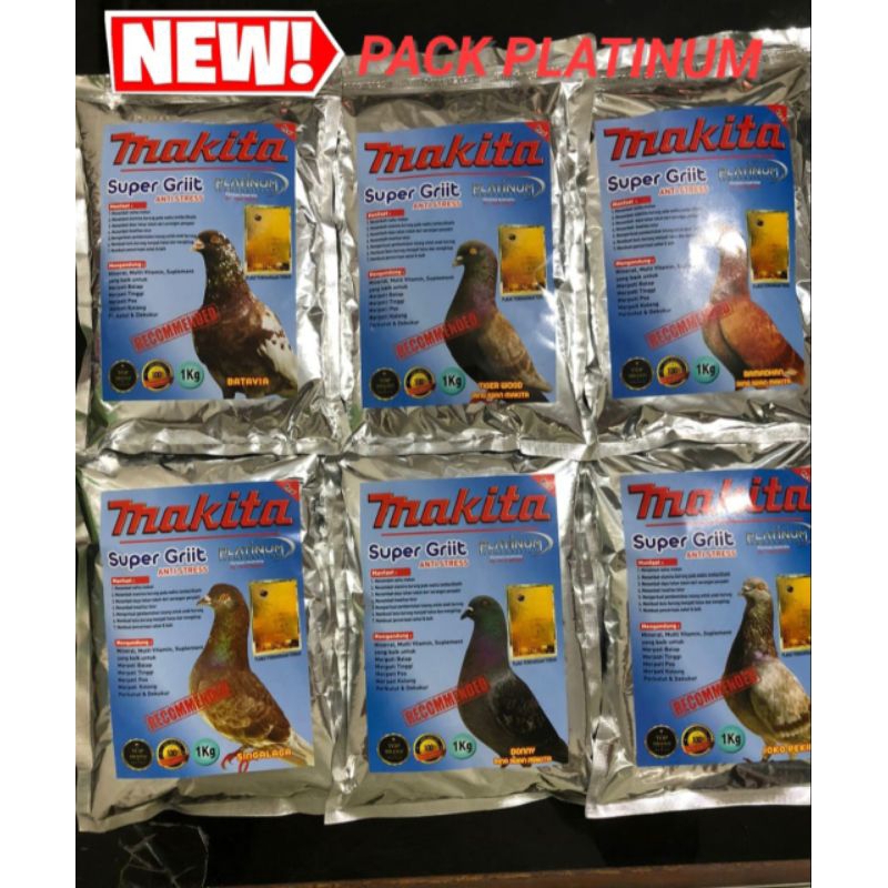 GRIT MAKITA PLATINUM SUPER ASINAN BURUNG MERPATI DEKUKUR PUTER DARA MAKANAN BURUNG SEHAT