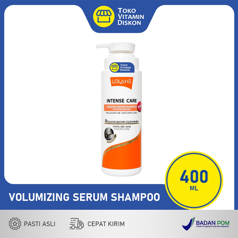 Lolane Intense Care Keratin Serum Shampoo For Volumizing 400ml | Shampoo Keratin untuk Rambut Tipis,