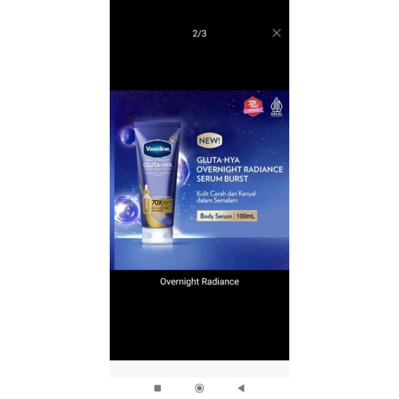 Vaselin gluta hya SERUM OVER NIGHT 100ML ORIGINAL
