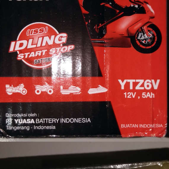 Aki Accu Motor Vario, Satria FU, TZ6V 6S Kapasitas 5 Ampere