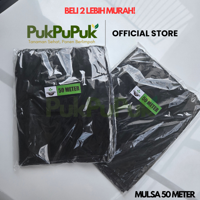 Plastik Mulsa 50 Meter Mtr Hitam Perak