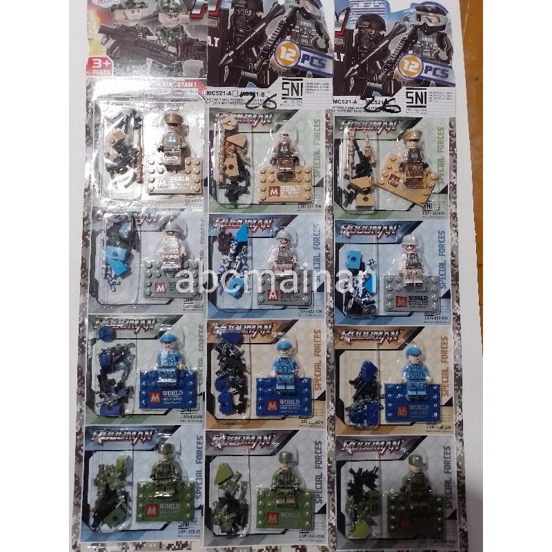 12 PCS ROBOMAN TENTARA WARNA