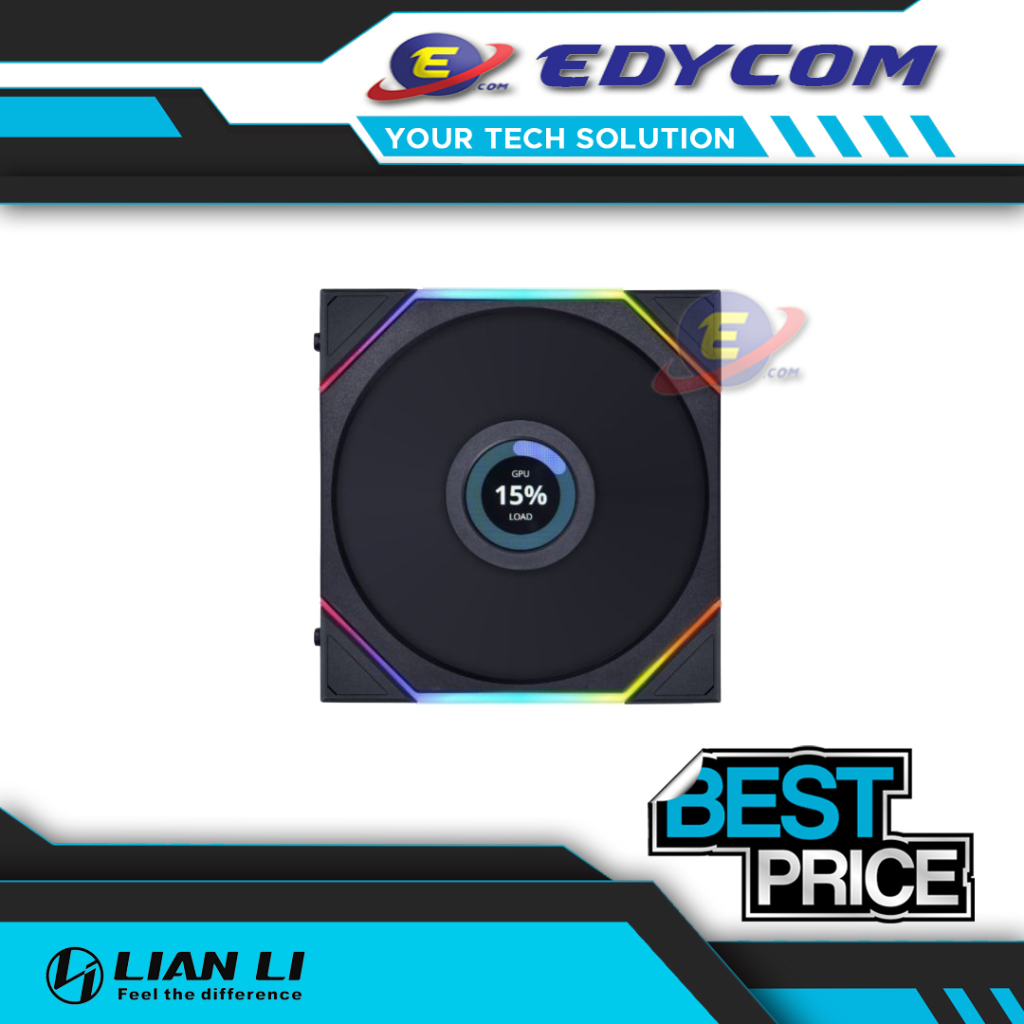 FAN CASE LIAN LI UNI FAN TL LCD 140 REVERSE BLACK SINGLE PACK