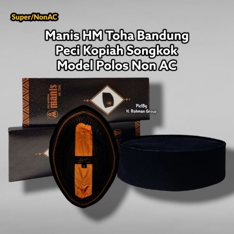 peci songkok HITAM MANIS M.TOHA AC silang