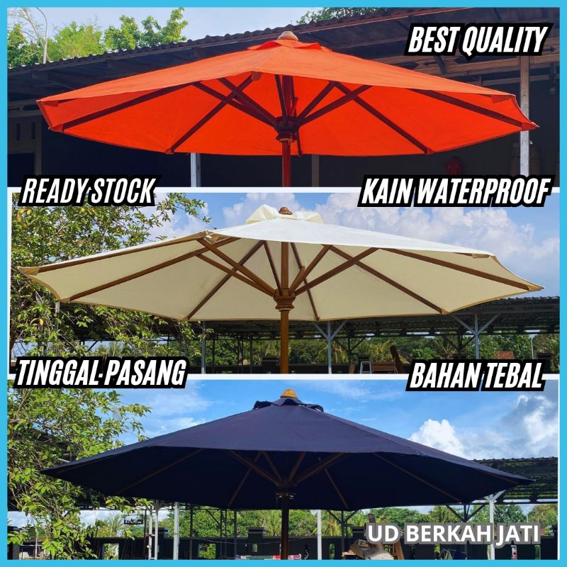 kain payung taman cafe, payung taman jati, kain tenda payung outdoor, kain payung pantai waterproof