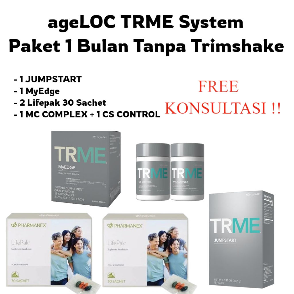 ageLOCC® TRMEe® System Pengelolaan Berat Badan NU SKINN 30 hari 1 Bulan TR-90 V2 TANPA TRIMSHAKEe  /