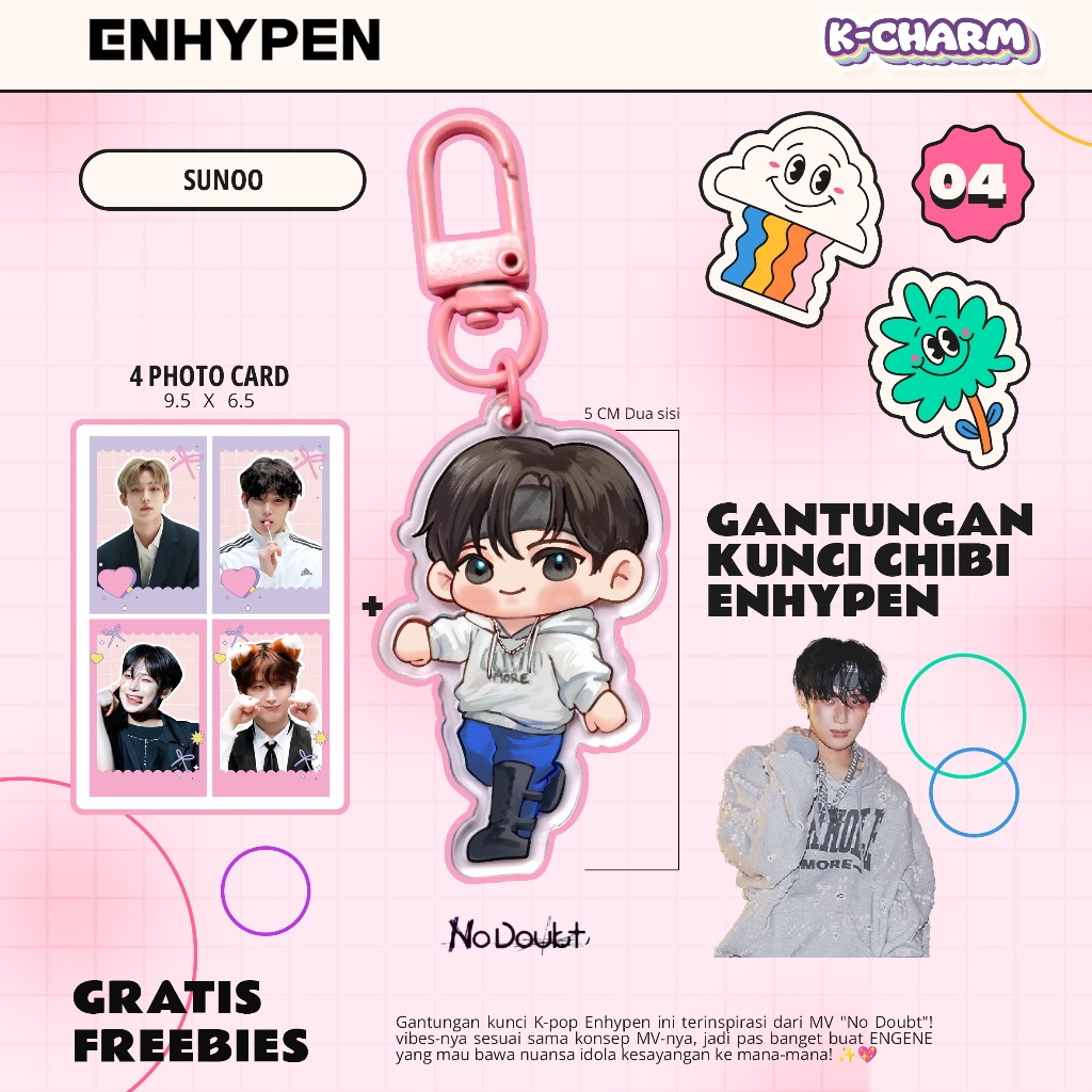 RB [READY STOCK] ENHYPEN GANTUNGAN KUNCI AKRILIK CHIBI JAKE SUNGHOON HEESEUNG JAY JUNGWON NIKI