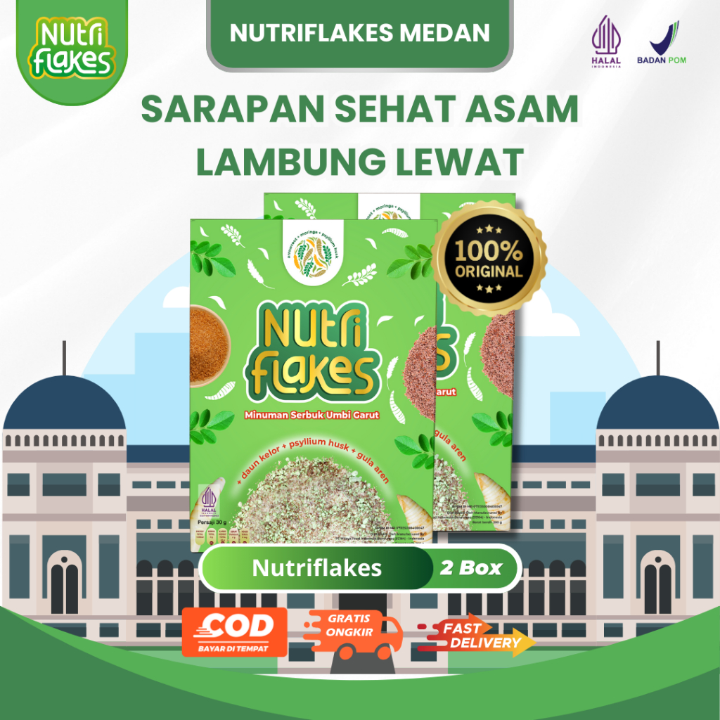 

Nutriflakes Sereal Umbi Garut Mengatasi Asam Lambung Original 2 Box