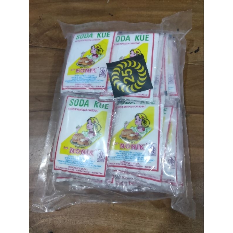 

soda kue nonik merah 1pack/ soda kue nonik / 25 sachet soda kue nonik merah / bahan baking / bahan roti