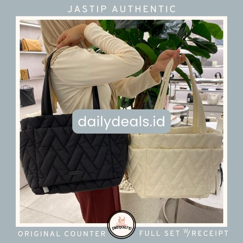 #2-30782536-1 Nylon Chevron - Jast[p] CK ORIGINAL COUNTER TOTE BAG TAS LARGE STORE AUTHENTIC ASLI MA