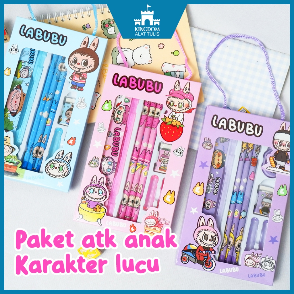 

Pensil Set Labubu / Alat Tulis Lucu / Souvenir Ulang Tahun Anak / Stationery Set 6605