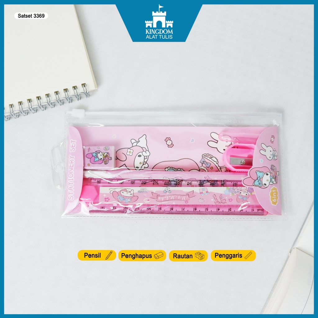 

Pensil Set Alat Tulis Sekolah Lucu Melo 3369 Stationery Set Souvenir Ulang Tahun Anak