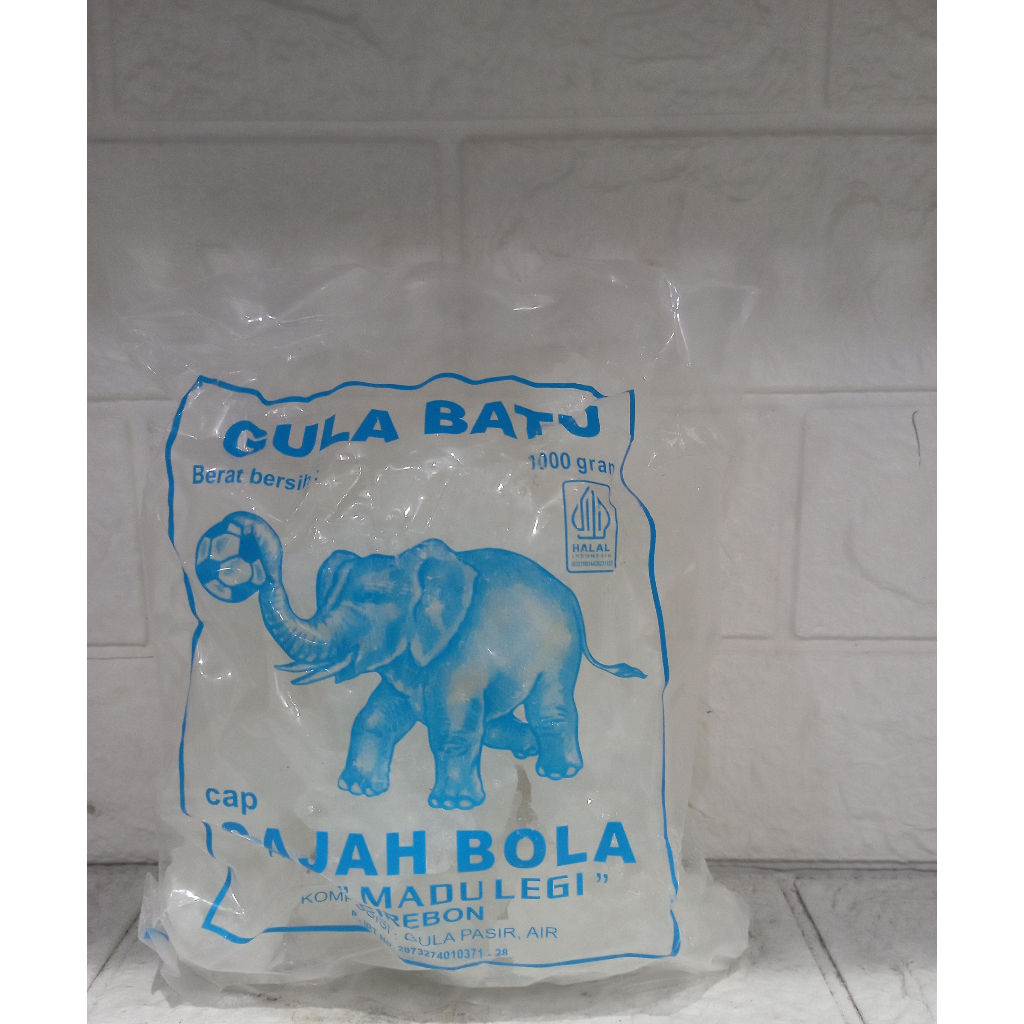 

Gula Batu Putih Cap Gajah Bola Khas Cirebon Kemasan 1kg