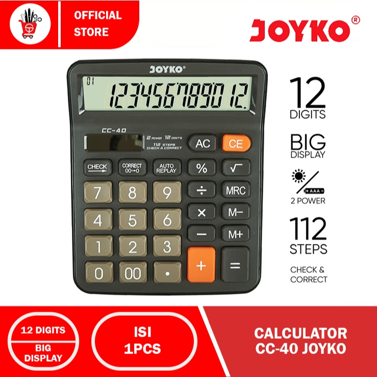 

Calculator | Kalkulator 12 Digit Joyko CC-40 (1PCS)