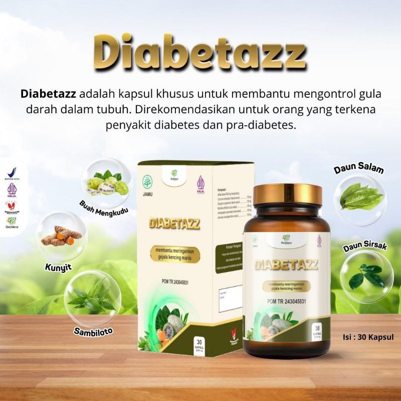 

DIABETAZZ/ KAPSUL HERBAL KHUSUS DIABETES / ISI 30 KAPSUL