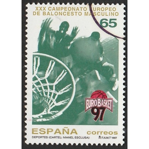 

A 11133 SATU BUAH PRANGKO SPANYOL NOMINAL 65 PESETAS TEMA EURO BASKET 97 DENGAN KONDISI SUDAH ADA CAP