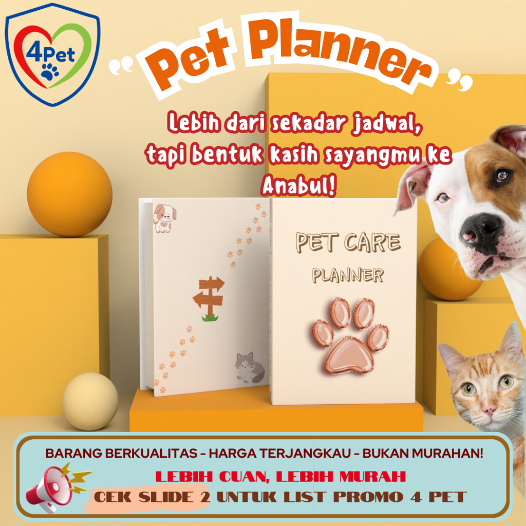 

4PET - Pet Planner 130 Sheets A5 Notebook / Journal Book
