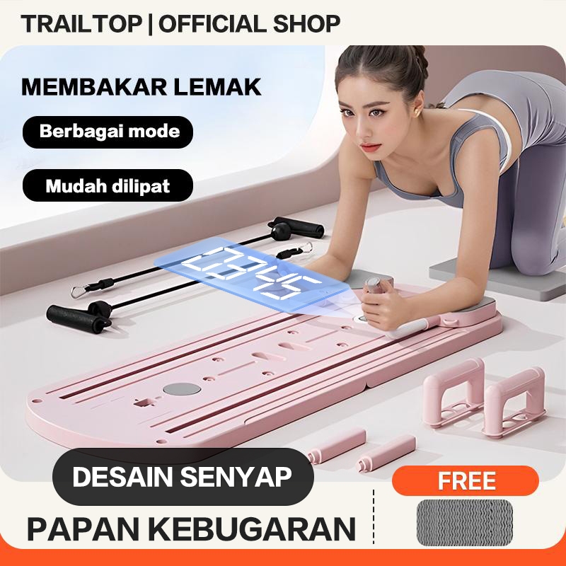 TrailTop Papan Perut Latihan Perut Aerobik 5 ln 1 Push Up AB Wheel Roller Plank Trainer Alat Sit Up