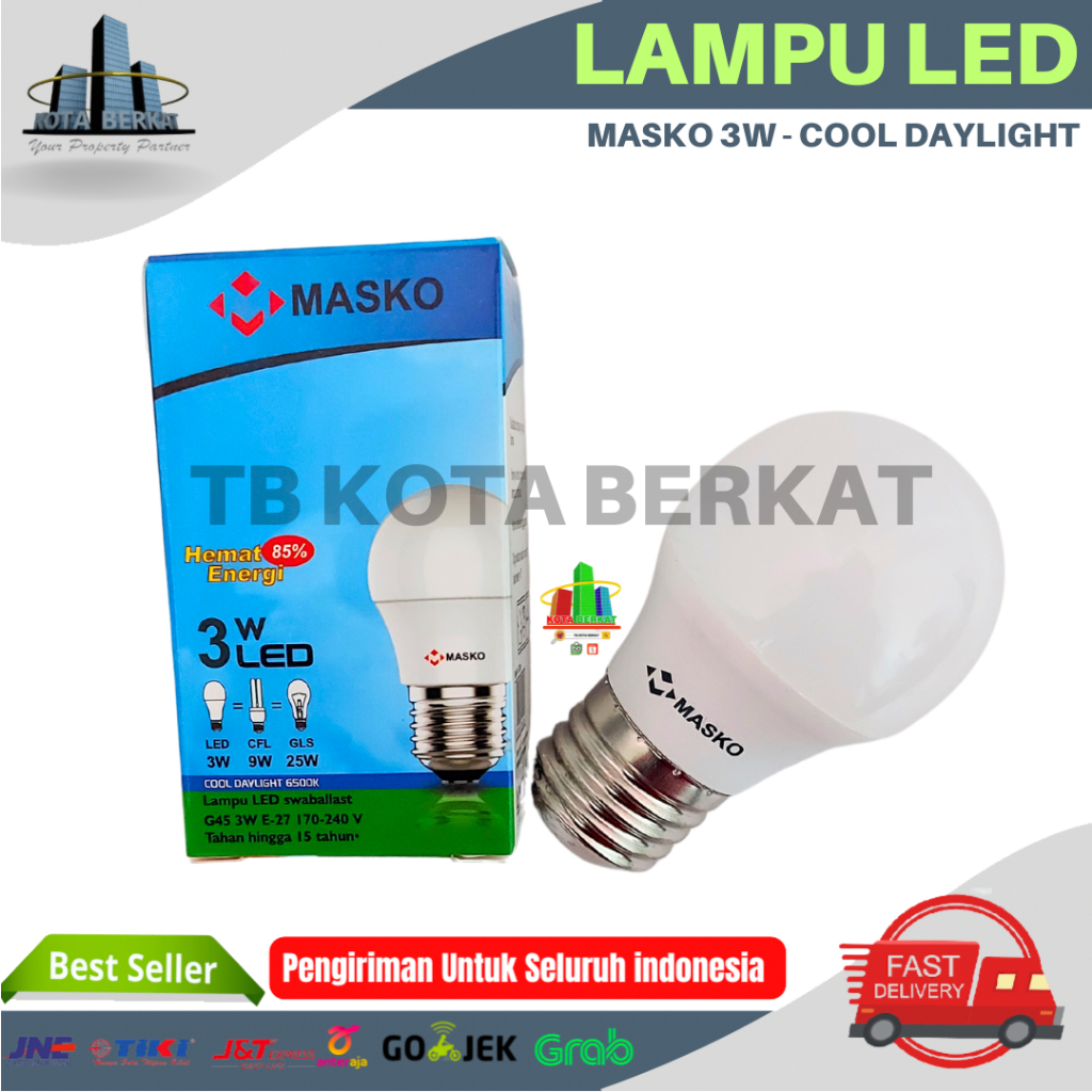 LAMPU LED 3 WATT MASKO / LAMPU BOHLAM BULAT MASKO 3W