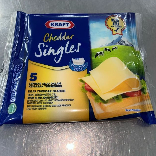 

KRAFT CHEDDAR SINGLES 5 LEMBAR 75GRAM