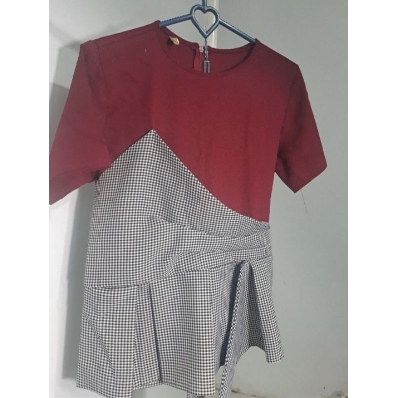 BLOUSE WANITA MERAH MAROON SIZE M