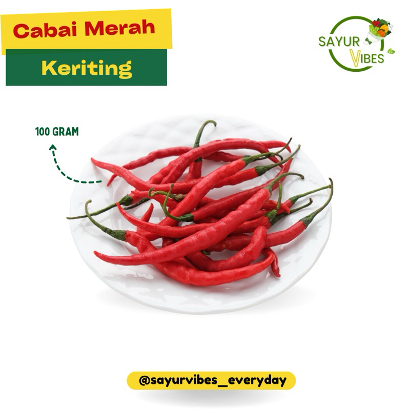 

Cabai merah keriting segar 100 gram Sayur Vibes / Cabe merah untuk sambal