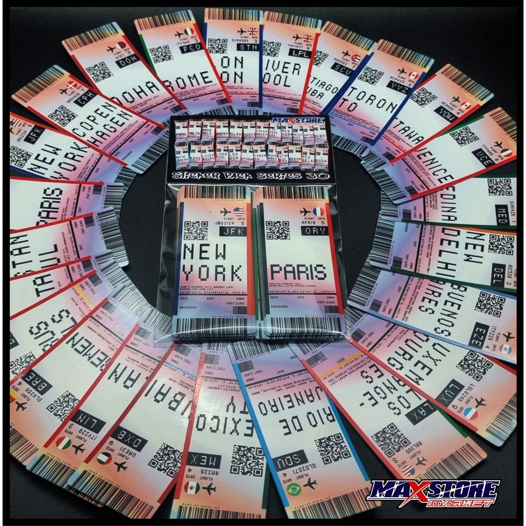 sticker koper boardingpass / travel sticker pack / luggage sticker / sticker koper / boardingpass st