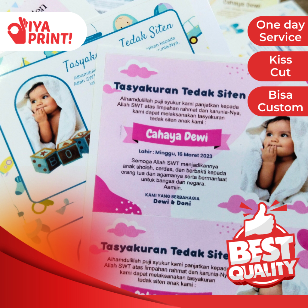 

Kartu/Stiker Tasyakuran Tedak Siten, Turun Tanah, Tedhak Siten