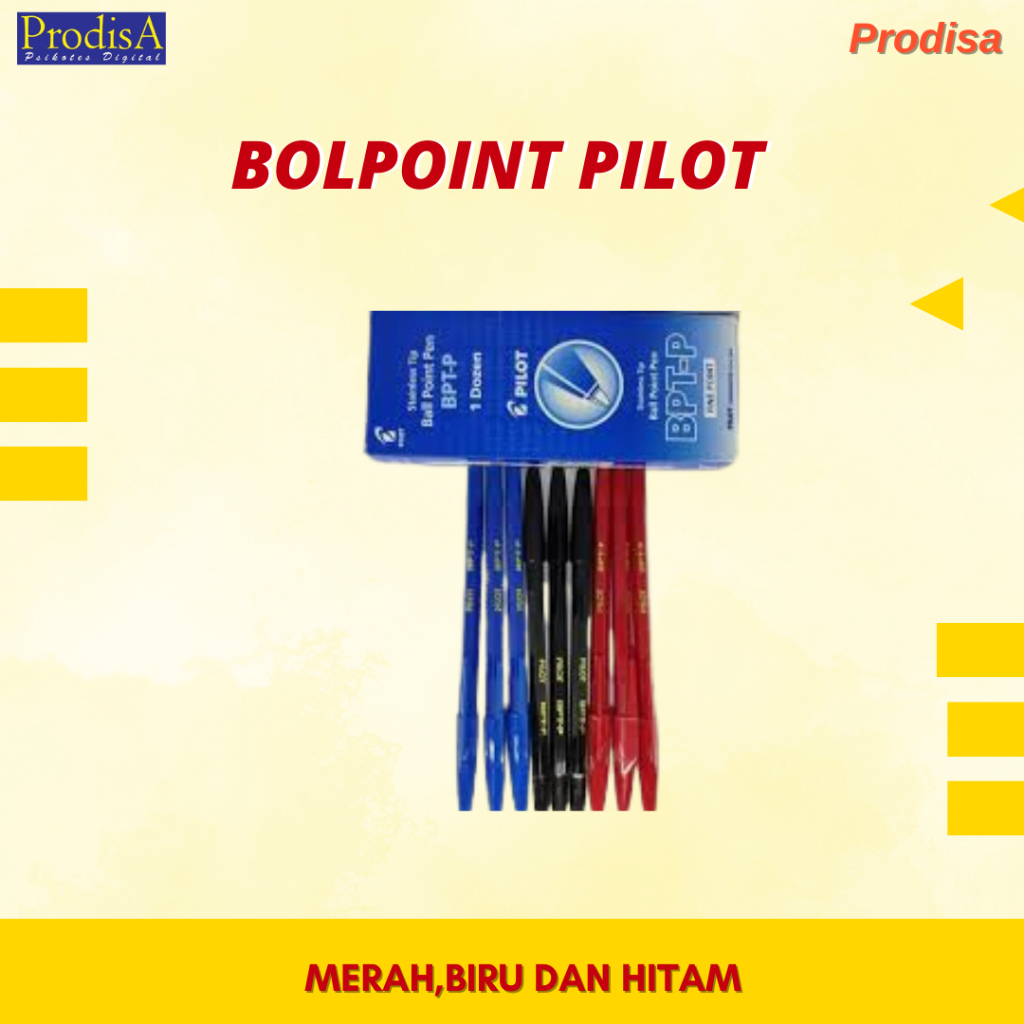 

BOLPOINT PILOT (HITAM, BIRU DAN MERAH)