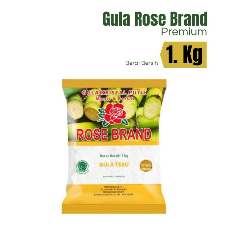 

Gula ROSE BRAND 1 kg | Gula Pasir Putih | Random Kuning & Hijau | Gula Tebu 100% Asli