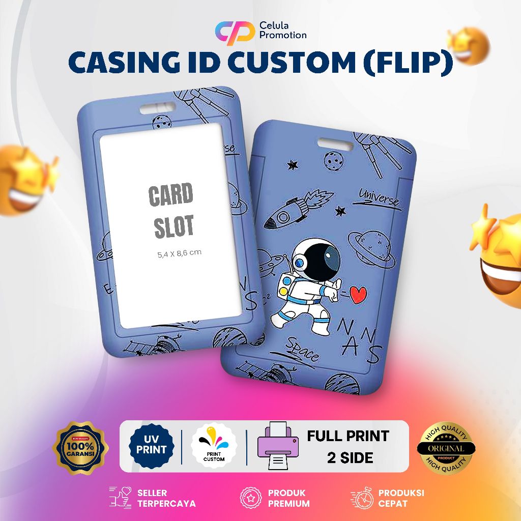 

Casing Id Card Holder Nametag Print Custom tanpa tali