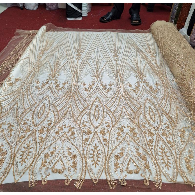 kain sugar candy motif elisab | kain tile bordiran sugar candy terbaru