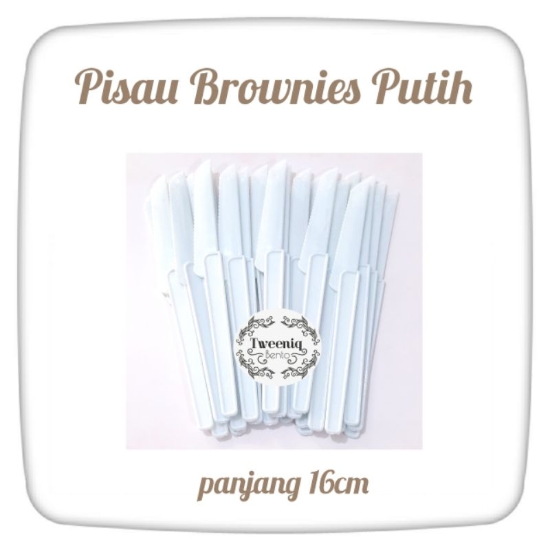 ecer grosir Pisau kue brownies pisau cake tart ultah plastik putih kecil