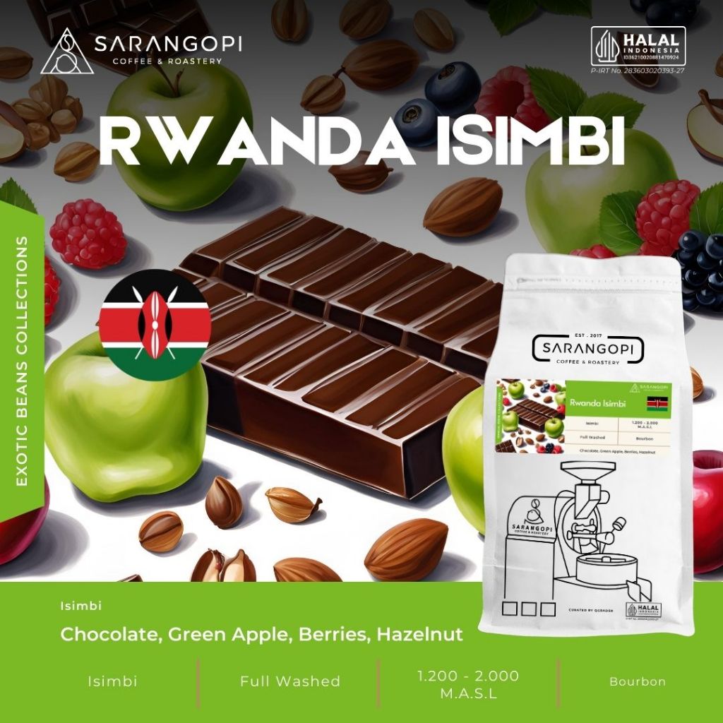 Rwanda Isimbi Kopi Arabika - Sarangopi Roastery Speciality Beans V60 Coffee - 100% Arabica