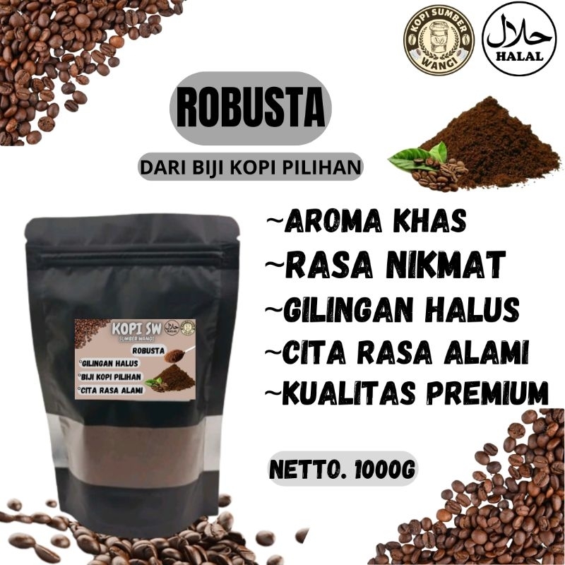 

BUBUK KOPI ROBUSTA RASA NIKMAT KEMASAN 1kg Aroma Khas Alami