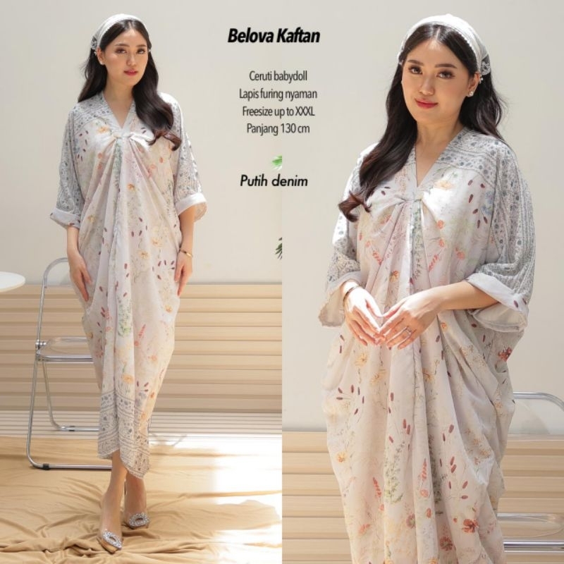 BELOVA KAFTAN CERUTI BABYDOLL / Kaftan Mewah / Kaftan Lebaran / Kaftan Ceruti
