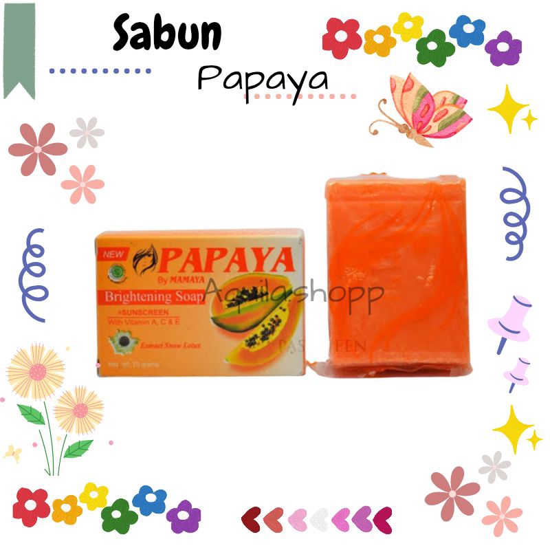 Papaya by Mamaya Brightening Soap / Papaya Sabun Pemutih Kulit Wajah / Papaya Sabun Anti Jerawat