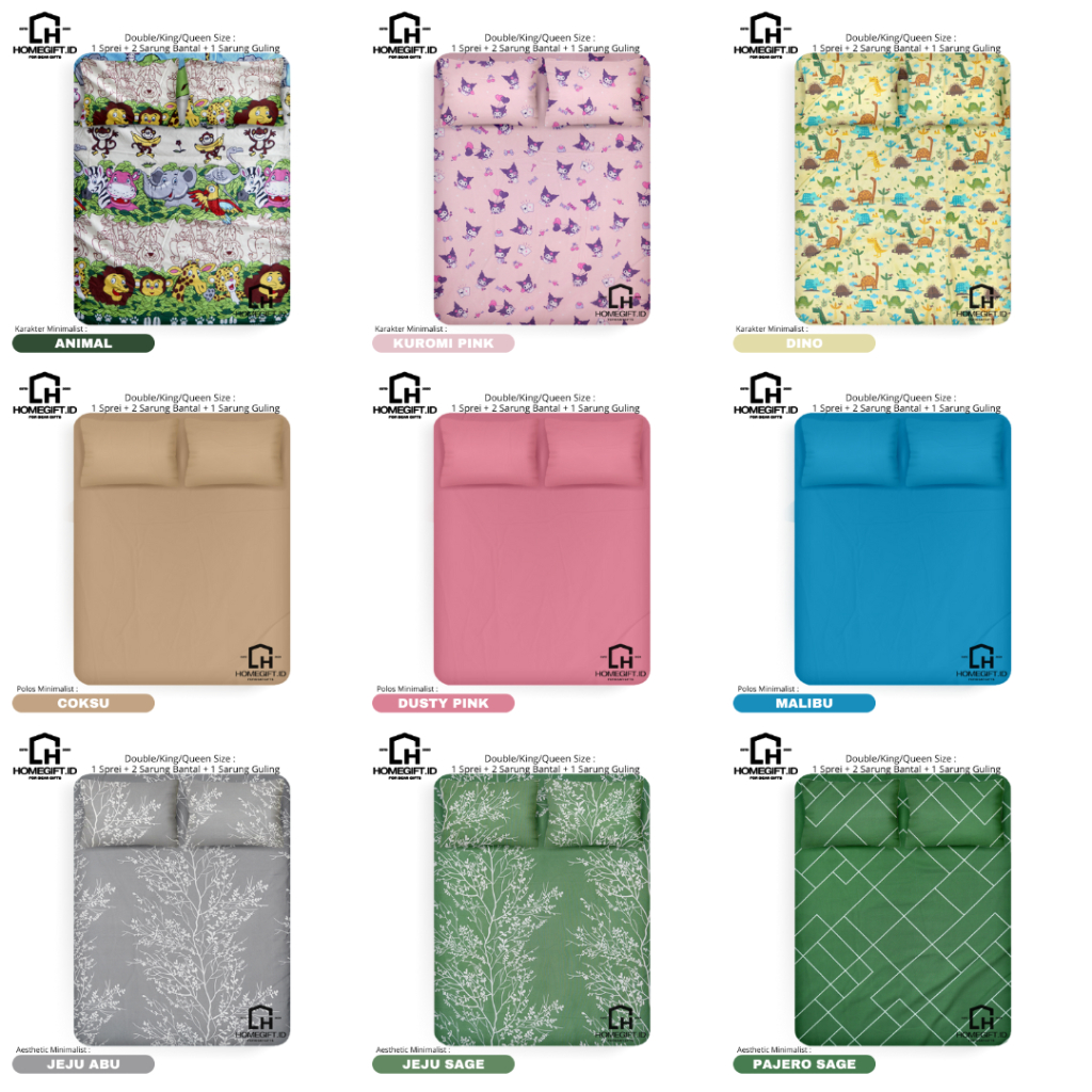 Sprei 140x180 - Sprei 140x180x15 sudah dapat 2 sarung bantal 1 sarung guling