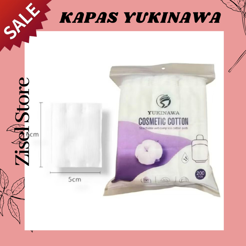 Kapas Wajah Kapas Yukinawa 200 pcs 100% kapas alami Yukinawa Cutton Pad