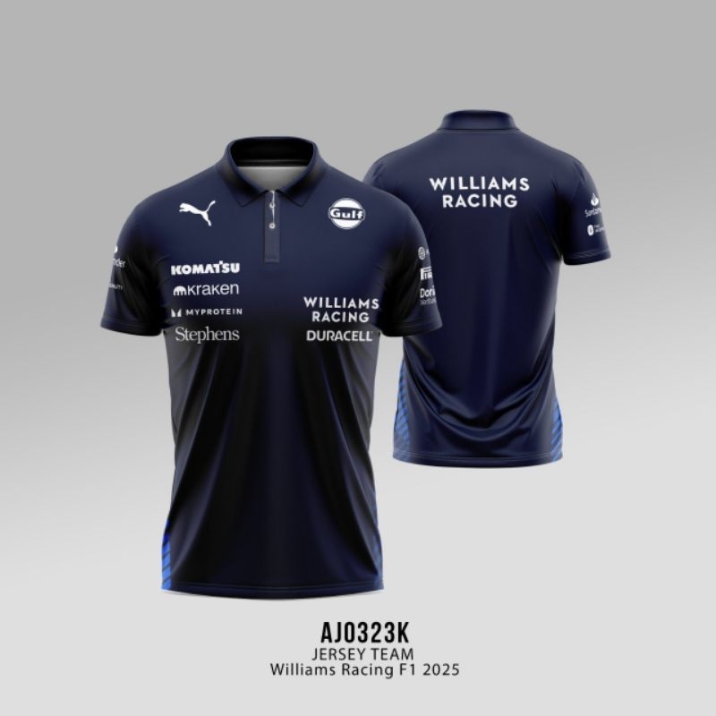 Kaos Jersey Formula One F1 Williams Racing 2025 Full Printing AJ0323