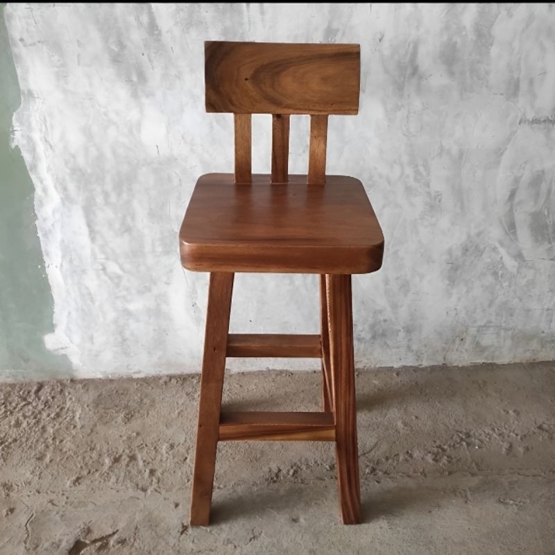 Kursi Bar Kayu Trembesi Senderan Murah