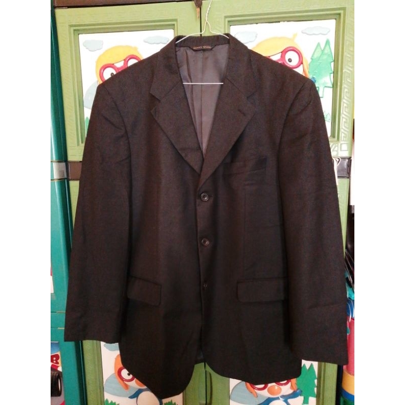 Blazer dark grey BRENT WOOD BY Cambridge Members kancing 3  bahan wool tebel berat full puring cakep