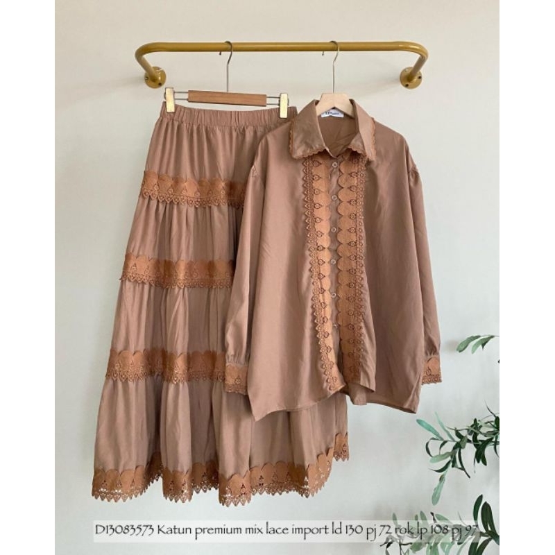 - Lucky Lacky Boutique - One Set Rok Setelan Rok Panjang Wanita Premium Oversize Jumbo Terbaru Kekin