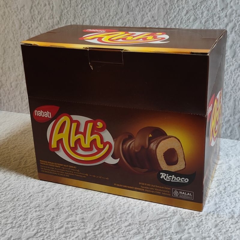 

[1 box] Richoco Nabati Ahh Cokelat Makanan Ringan Ekstrudat Salut Cokelat Lezat Termurah Harga Grosir Snack Camilan Anak