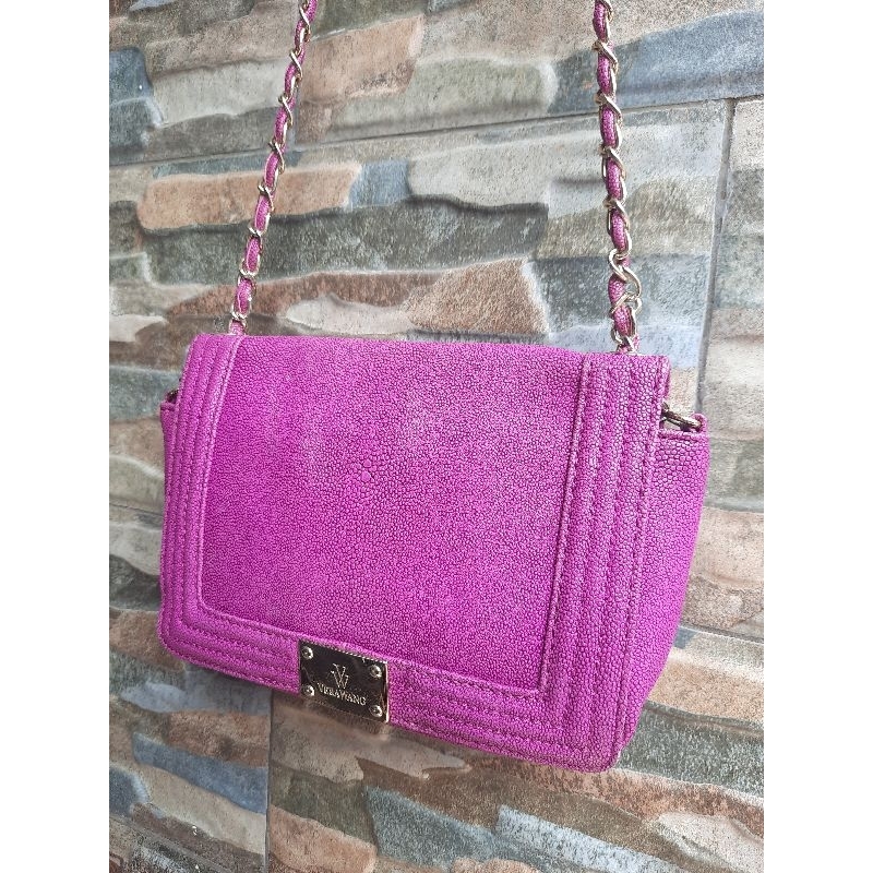 Slingbag Rantai Ungu VERA WANG - TAS PRELOVED BRANDED ORIGINAL