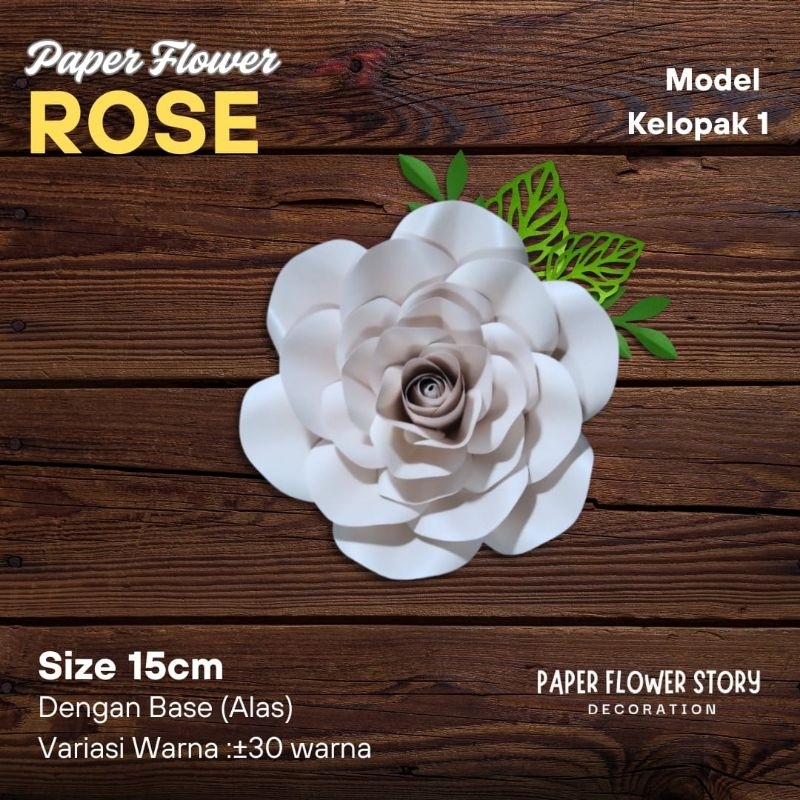 Paper Flower Backdrop Rose Bunga Kertas Mawar size 15cm dekorasi photo booth backdrop pernikahan lam