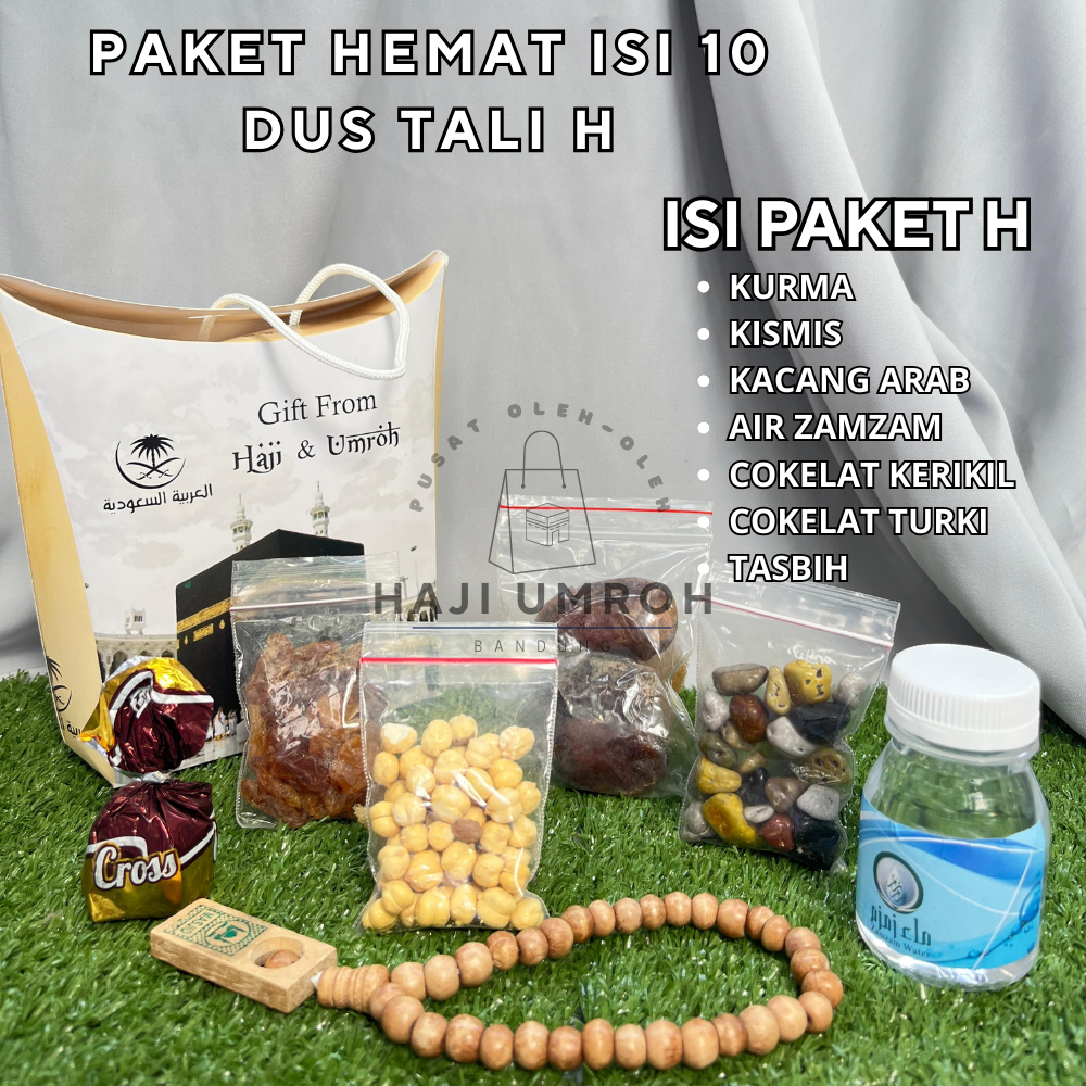 

Paket Hemat H 10pcs Oleh Oleh Haji dan Umroh Dus Tali Tenteng Air Zamzam