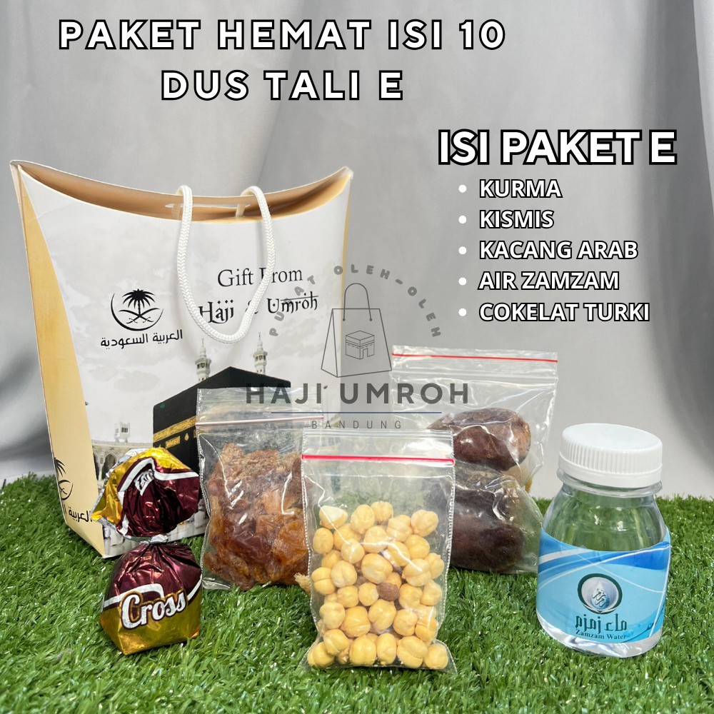 

Paket Hemat E 10pcs Oleh Oleh Haji dan Umroh Dus Tali Tenteng Air Zamzam