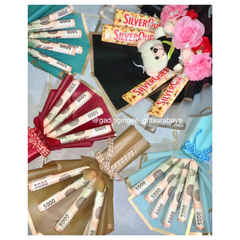 Bouquet Uang Bentuk Spidol / Stik Bucket Buket Money Mini Surabaya Sidoarjo